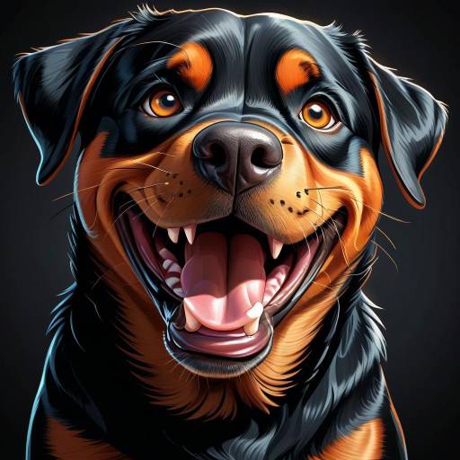 Joyful Cartoon Rottweiler Illustration