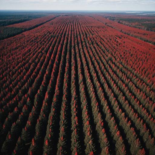 Symmetrical Forest of Red Trees Below