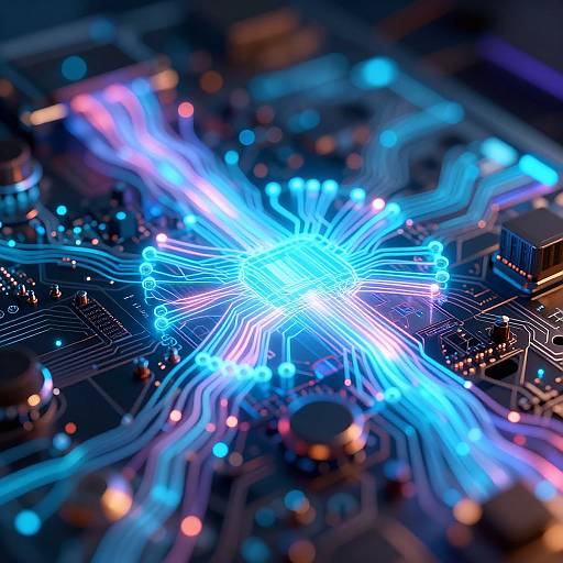 Futuristic AI Interface with Circuitry