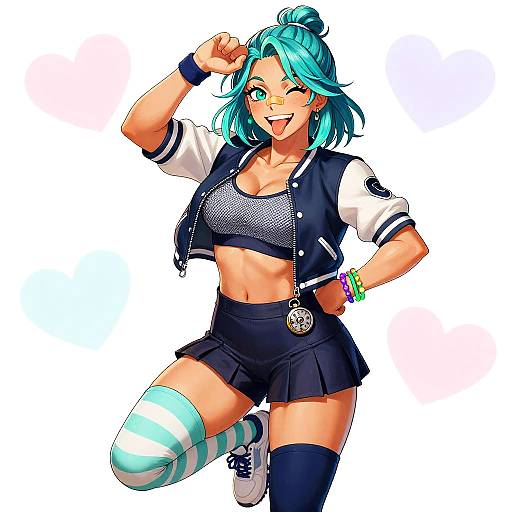 Vibrant Anime Athletic Girl Portrait