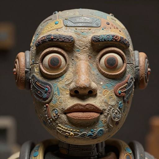 Detailed Claymation Ancient Robot Diorama