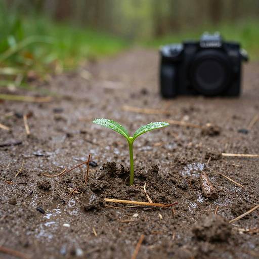 Macro Photography of a Sprouting Plant