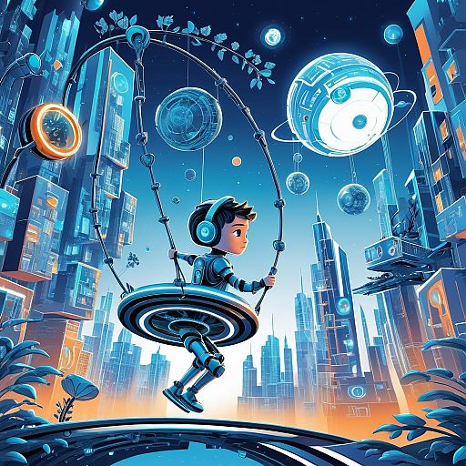 Futuristic Children's Book Cover Design Futuristic Children's Book Cover Design