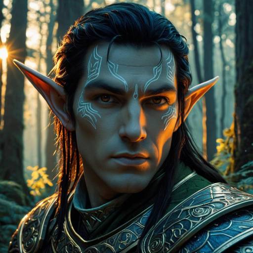 Male Elf Warrior in Enchanted Forest