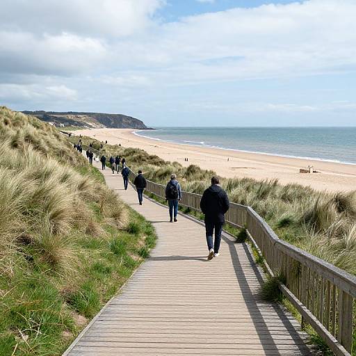 Scenic Wooden Pathways at Alnmouth Beach