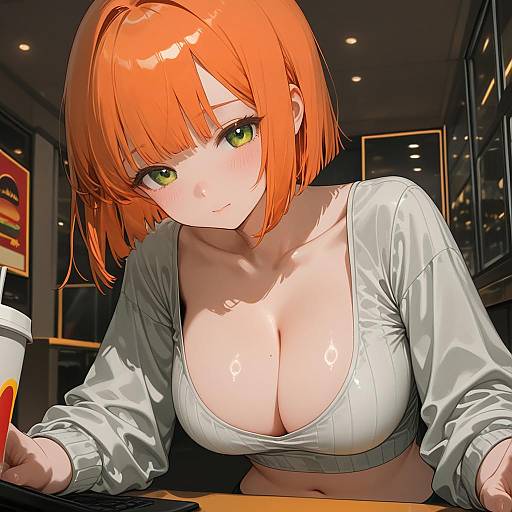 Illustration of Mother (yoru mac), mcdonald's in the style of Sh (shinh)