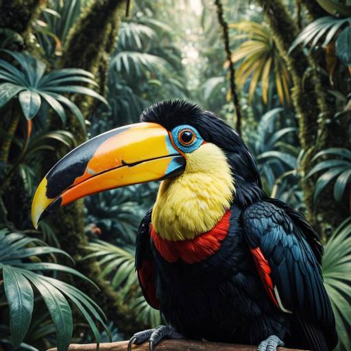 Realistic Toucan in Tropical Jungle
