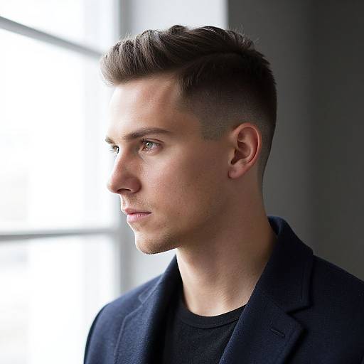 Stylish European Man with Side Part Undercut