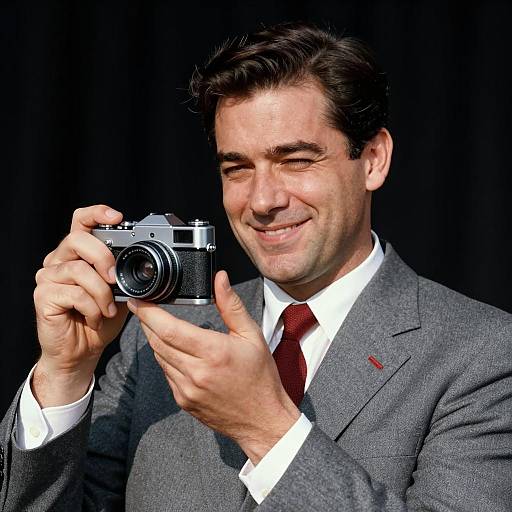 Mid-20th Century Man with Camera