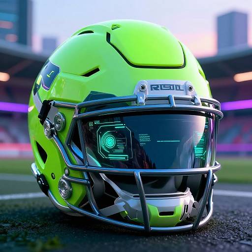 Futuristic Cyberpunk Football Helmet