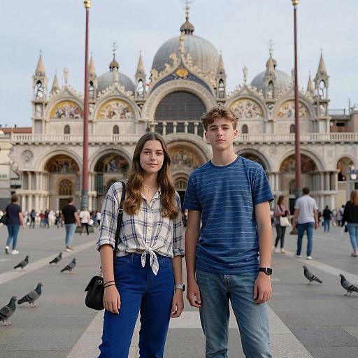 Teenagers at St. Mark's Basilica in Venice