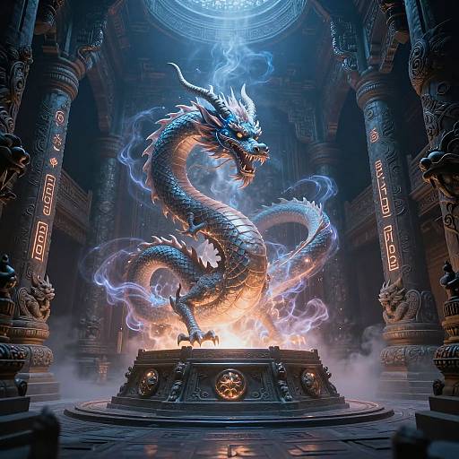 Ethereal Dragon Generator in Ancient Temple
