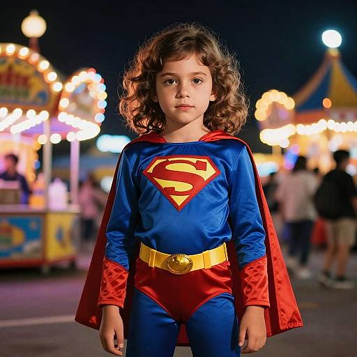 Glamorous Child Superhero at Carnival