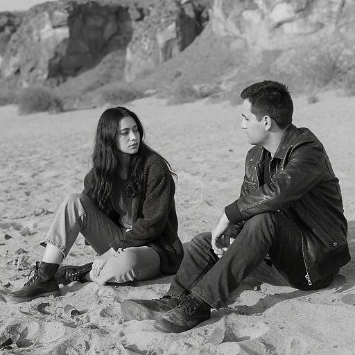 Desert Encounter: A Monochrome Moment