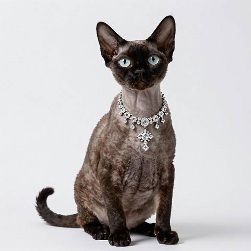 Elegant Studio Portrait of Selkirk Rex Cat