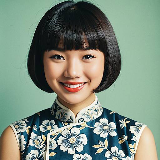 1950s East Asian Elegance in Cheongsam