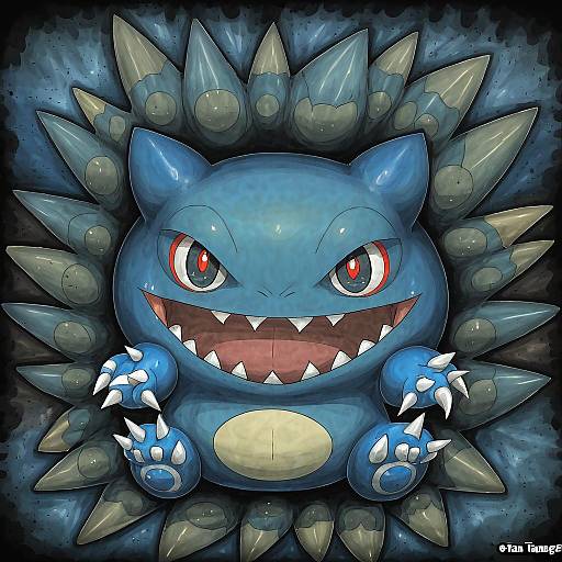 Illustration of Munchlax, pokemon in the style of Tan (tangent)