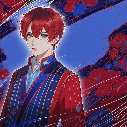 Illustration of Amagi hiiro, ensemble stars! in the style of Softmode