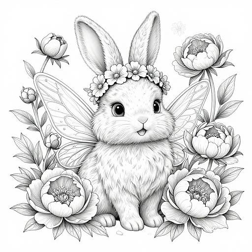 Enchanted Fairy Rabbit in Garden