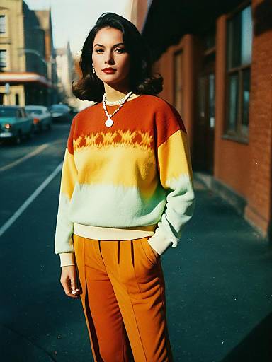 Casual Chic Woman in Pastel Attire