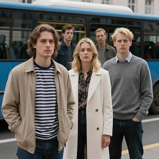 Street Scene Photo with Four People