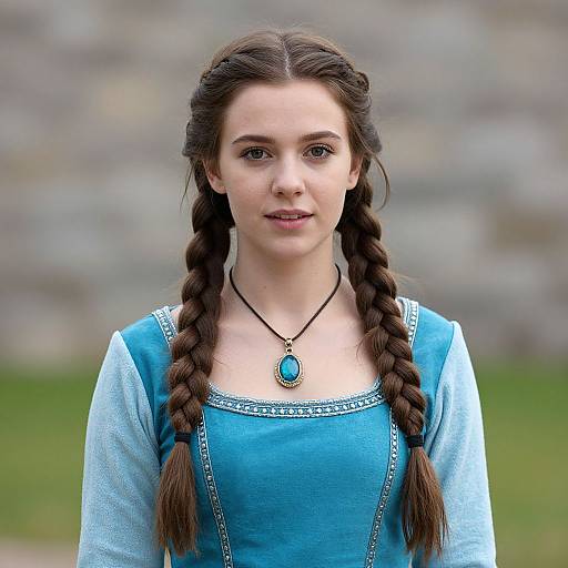 Realistic Nordic Princess with Twin Braids