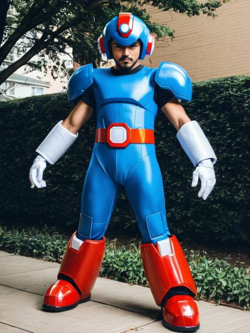 Man in Mega Man Volnutt Cosplay Costume