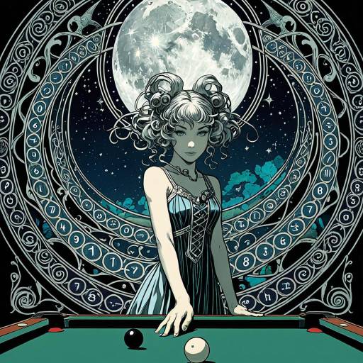 Cosmic Guardian Girl by Moonlit Billiards Table