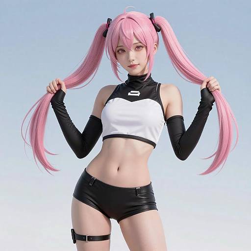 Pink-Haired Anime Girl Digital Art