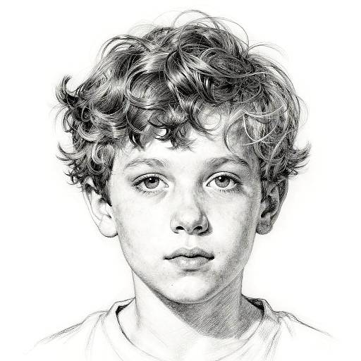 Detailed Auburn-Haired Boy Sketch