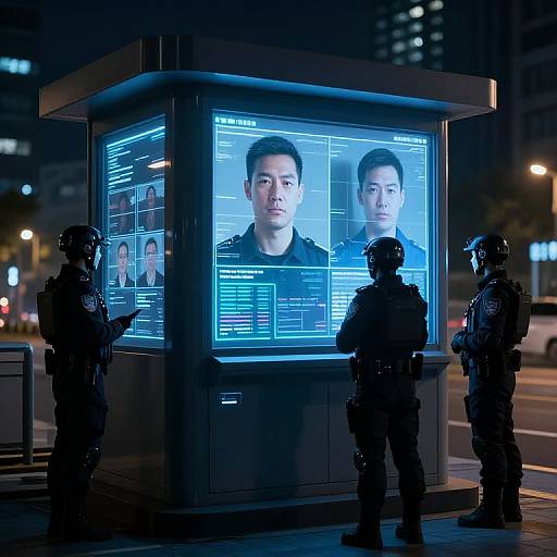 Futuristic AI Surveillance Station