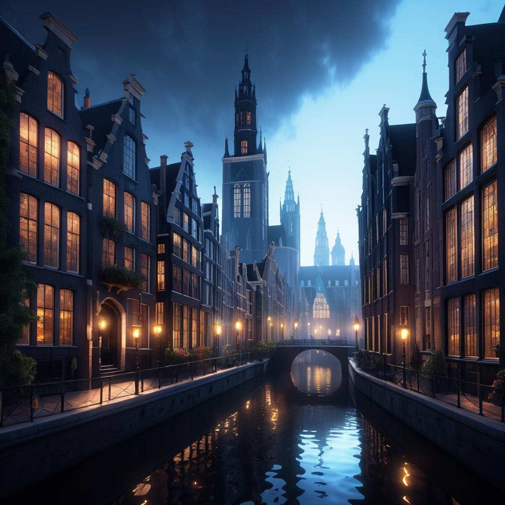 Neo-Gothic Amsterdam in Mystical Atmosphere