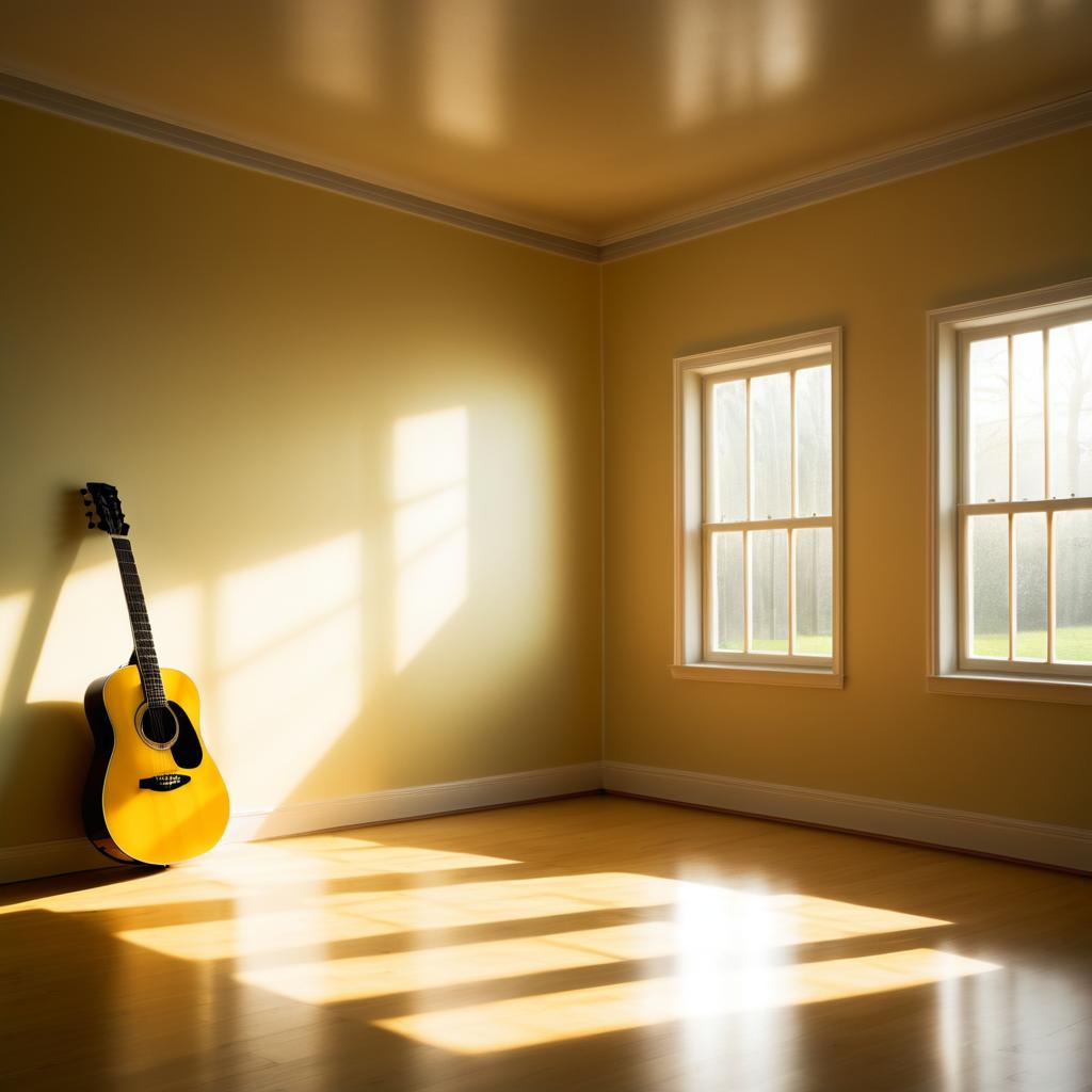 Photorealistic Guitar in Sunlit Room