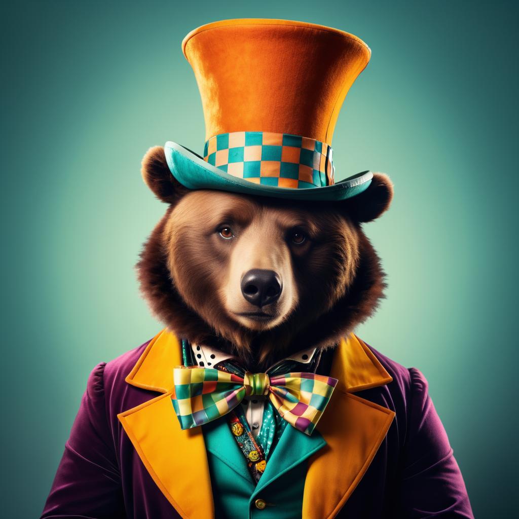 Whimsical Bear as The Mad Hatter