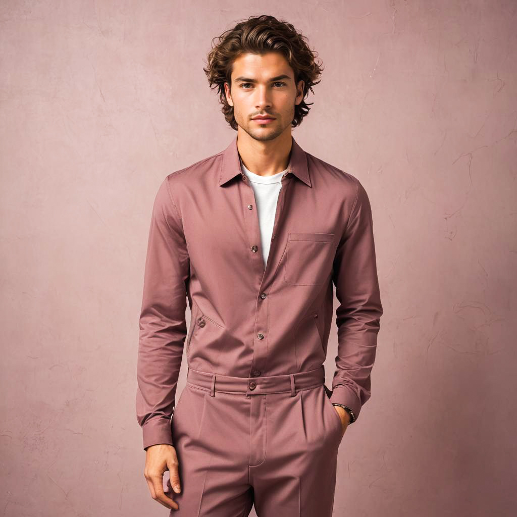 Sophisticated Young Man in Tailored Jumpsuit