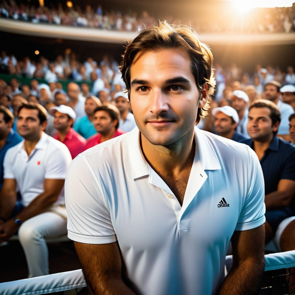 Fluid Portrait of Roger Federer in Coliseum