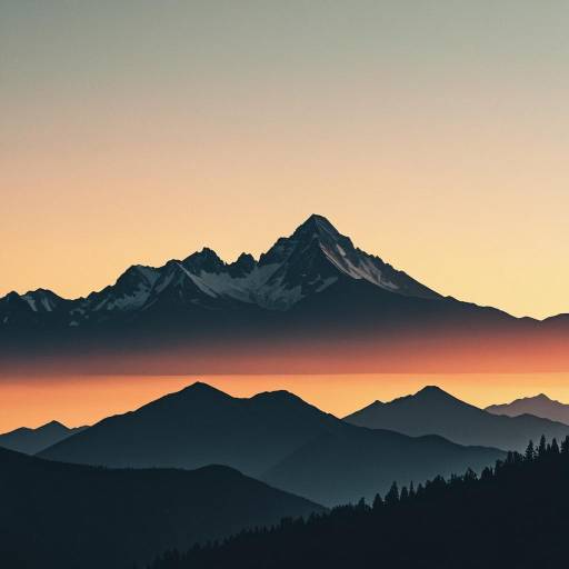 Mountain Silhouettes at Sunset