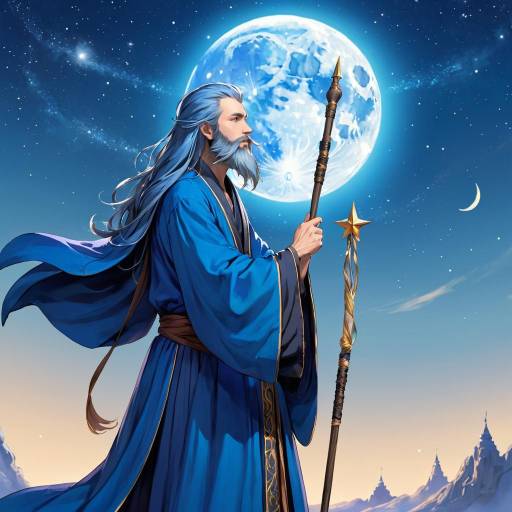 Elder Wizard Beneath the Full Moon