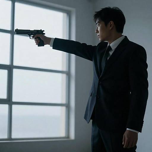 Mysterious Silhouette in a Bright Room