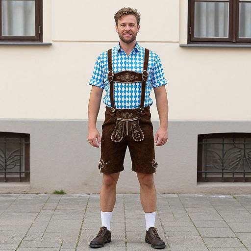 Traditional Bavarian Lederhosen Costume