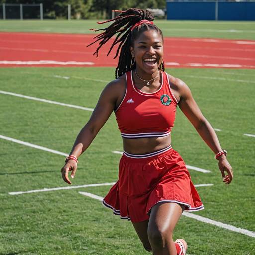 Cheerleader Running on Sports Field