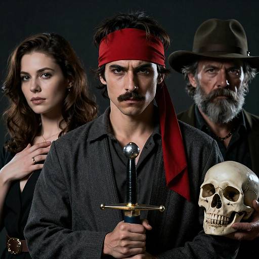 Dramatic Portrait of Three Unique Characters