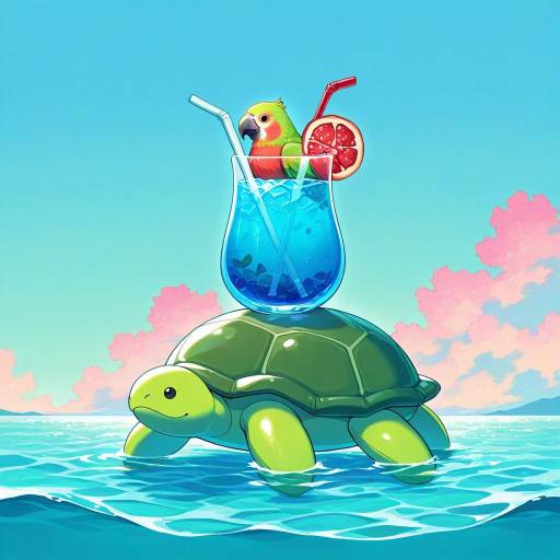 Tropical Parrot on a Bright Float