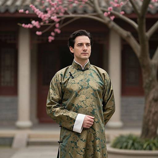Confident Man in Traditional Chinese Attire