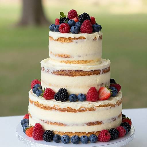 Rustic Mixed Berry Naked Wedding Cake