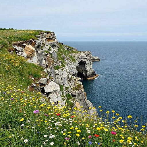 Wildflowers Blooming on Sea Cliffs