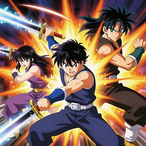 Epic Anime Warriors Battle Scene