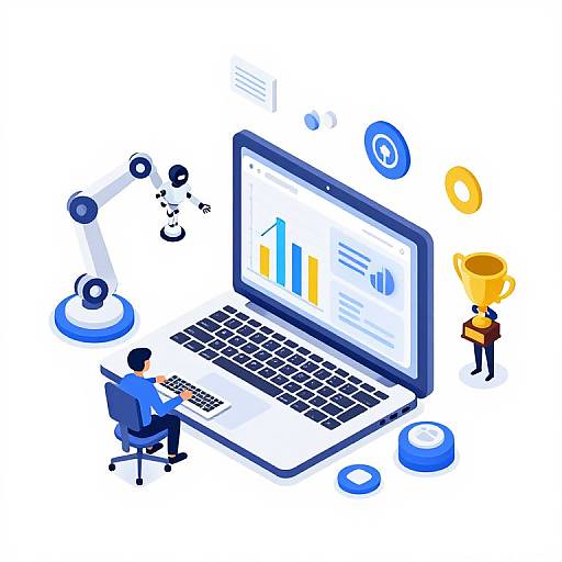 Isometric Tech Website with Collaborative Team