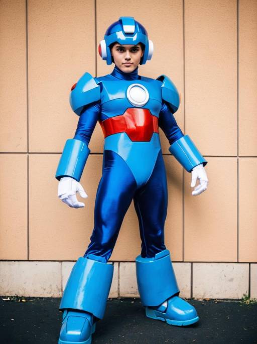 Man Cosplaying as Mega Man Character