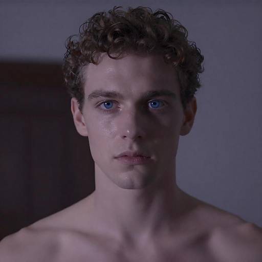 Intense Portrait of a Shirtless Man